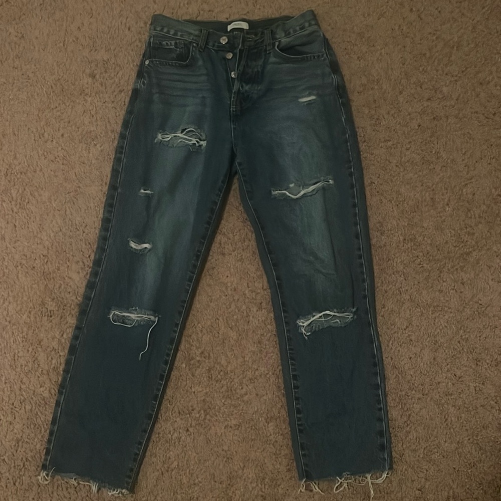 medium wash high waisted jeans